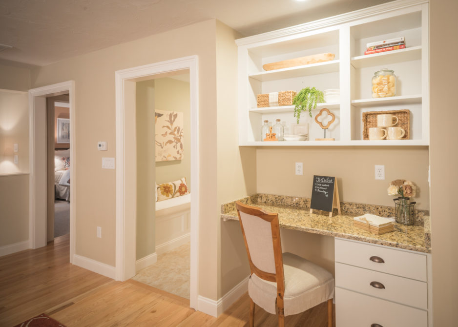 A hallway workspace in your future Mayflower home in Plymouth