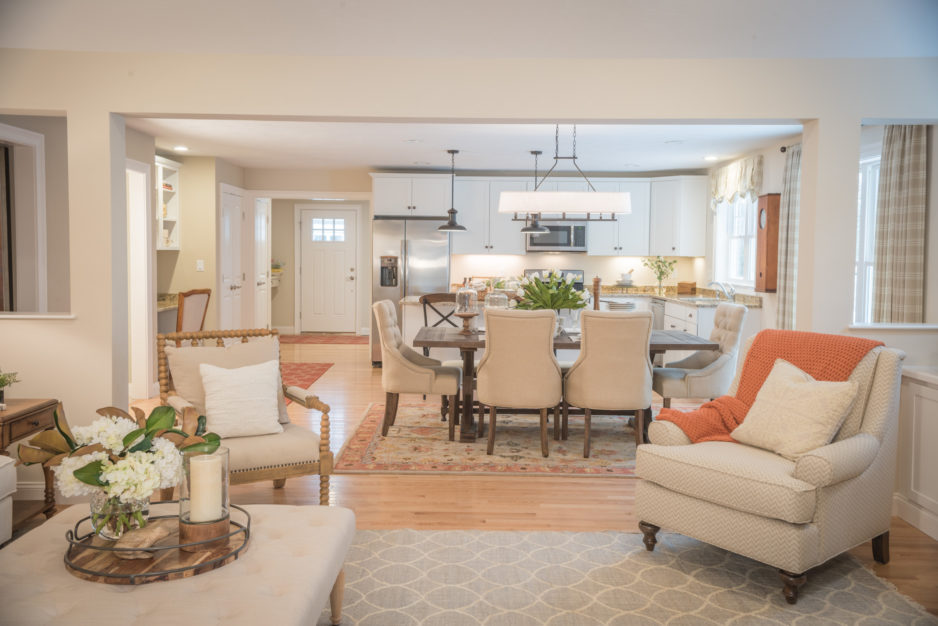 The view from the living room towards the kitchen in Mayflower home